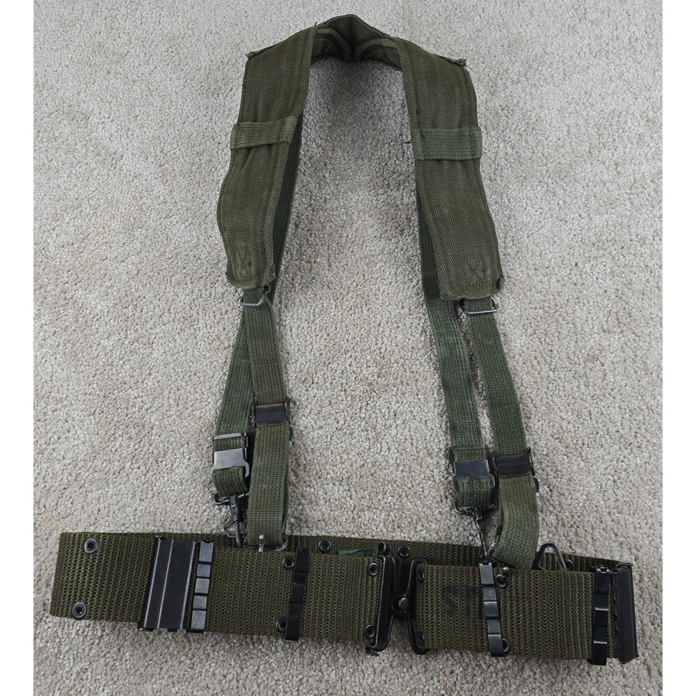 Vietnam Era USGI LC-1 Belt Y-Strap Suspenders 1974 ALICE Gear Medium OD